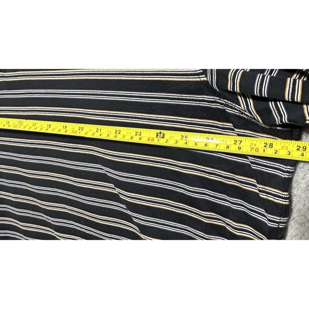 OAK HILL Golf Polo Shirt Men 2XL Red Striped Black Mercerized Cotton XXL 52" - Picture 3 of 6